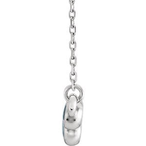 Bezel-Set Aquamarine Bar Necklace, Rhodium-Plated 14k White Gold, 16-18"