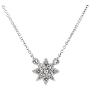 Platinum Star Necklace, 16-18"