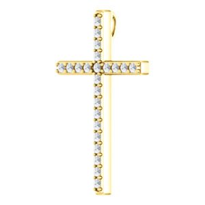 Diamond Cross 14k Yellow Gold Pendant (.38 Ctw, G-H Color, I1 Clarity)