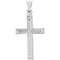 Engraved Inlay Cross Rhodium-Plated 14k White Gold Pendant (28X18MM)