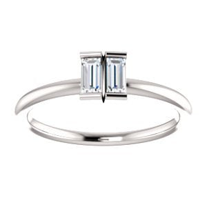 Diamond Two-Stone Ring, Rhodium-Plated 14k White Gold, Size 7 (.25 Ctw, G-H Color,I1 Clarity)