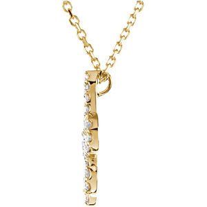 Diamond Fleur-De-Lis 14k Yellow Gold Pendant Necklace, 16" (1/4 Cttw)