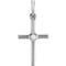 White Freshwater Cultured Pearl Cross Pendant, Sterling Sliver (2MM)