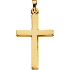 Chapel Cross 14k Yellow Gold Pendant (26.8X16.5 MM)