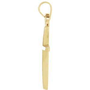 Tapered Cross 18k Yellow Gold Pendant (23.38X11.75MM)