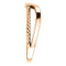 Negative Space Rope Trim and Curved 'V' Ring, 14k Rose Gold