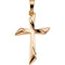 14k Yellow Gold Curvy Cross Pendant