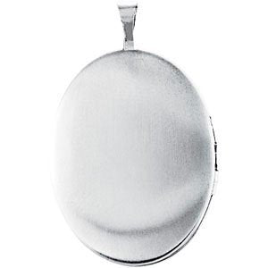 Oval Diamond Cross Sterling Silver Locket Pendant Necklace, 18" (.015 Ct.)