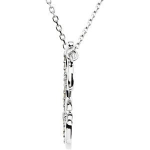 Sterling Silver Alphabet Initial Letter G Diamond Necklace, 17" (1/10Ct, GH Color, I1)
