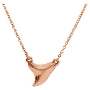 Shark Tooth Necklace in 14k Rose Gold, 16-18"