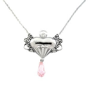 Sterling Silver Angel of Hope Breast Cancer Awareness Necklace 18"