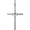 Large 7-Stone Diamond Cluster Christian Cross 14k White Gold Pendant (.10 Ctw) 30.40X16.26MM