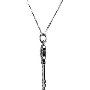 Sterling Silver Key of Love for Daughter Pendant Necklace 18"