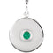 Round Emerald Disc Pendant, Sterling Silver