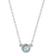 Aquamarine Solitaire Rhodium Plate 14k White Gold Pendant Necklace, 16"