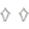 Geometric J-Hoop Earrings, Sterling Silver