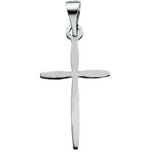 Boys and Girls Platinum Cross Pendant