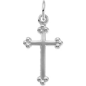 Botonee Cross Rhodium-Plated 14k White Gold Pendant (23x11.25MM)