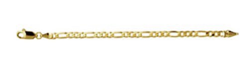 3mm 14k Yellow Gold Figaro Chain Necklace Extender or Safety Chain, 2.50"