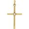 Diamond Inset Cross 14k Yellow Gold Pendant (.02 Ct, G-H Color, I1 Clarity)