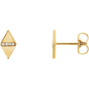 Diamond Geometric Earrings, 14k Yellow Gold (.025 Ctw, GH Color, I1 Clarity)