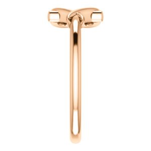 Girl's Cross with Heart 14k Rose Gold Youth Ring