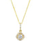 Diamond Halo Pendant Necklace in 14k Yellow Gold, 18" (3/8 Cttw)