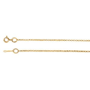 1.5mm 14k Yellow Gold Rolo Chain, 30"