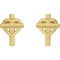 14k Yellow Gold Heart Cross Stud Earrings (10.26X7.55 MM)