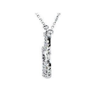 Diamond Puzzle Piece 14k White Gold Pendant Necklace, (.33 Cttw)