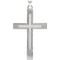 Cross with Embossed Cross Inside the Cross 14k White Gold Pendant