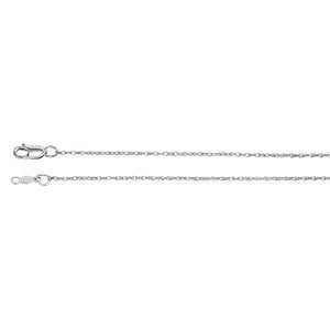 1mm 14k White Gold Rope Chain, 24"