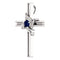 Platinum Blue Sapphire Cross Pendant (18.10X12.80 MM)