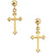 14k Yellow Gold Cross Earrings