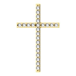 Diamond Cross 14k Yellow Gold Pendant (.63 Ctw, G-H Color, I1 Clarity)