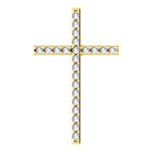 Diamond Cross 14k Yellow Gold Pendant (.38 Ctw, G-H Color, I1 Clarity)