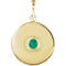 Round Emerald Disc Pendant, 14k Yellow Gold