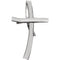 Curved Slide Cross Rhodium-Plated 14k White Gold Pendant (36.75X22.25 MM)