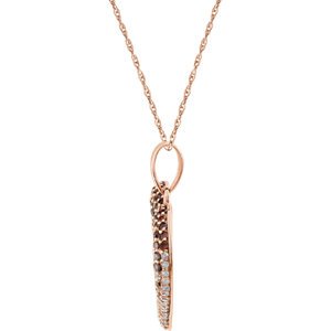 Diamond Heart 14k Rose Gold Pendant Necklace, 18" (.50 Cttw)