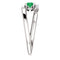 Emerald and Diamond Bypass Ring, Rhodium-Plated 14k White Gold (.125 Ctw, G-H Color, I1 Clarity)