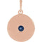 Round Blue Sapphire Disc Pendant, 14k Rose Gold