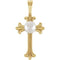 Freshwater Cultured Pearl Cross Pendant, 14k Yellow Gold (4-4.5 MM)