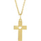 Youth Cross and Heart 14k Yellow Gold Pendant (18.80X9.10 MM)