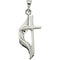 Small Methodist Cross Pendant, Rhodium Plated 14k White Gold (19MM)