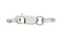 1mm 14k White Gold Diamond-Cut Square Snake Chain Necklace Extender and Safety Chain, 2.25"