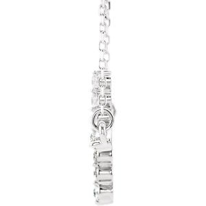 Platinum Diamond Sideways Cross Necklace 18" (.33 Ctw, G-H Color, I1 Clarity)