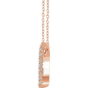 Diamond Geometric Necklace, 14k Rose Gold, 16-18" (0.25 Ctw, H+ Color, I1 Clarity)