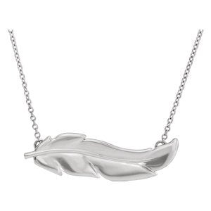 Fancy Angel Wing Necklace in Sterling Silver, 16-18"