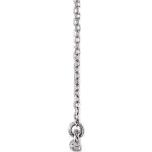 Platinum Petite Bead Trim Bar Necklace, 16-18"