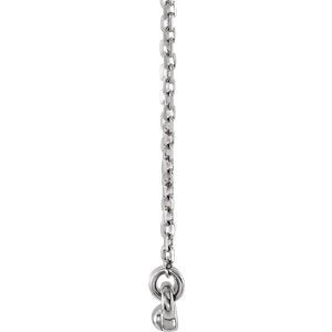 Petite Bead Trim Bar Necklace, Rhodium-Plated 14k White Gold, 16-18"